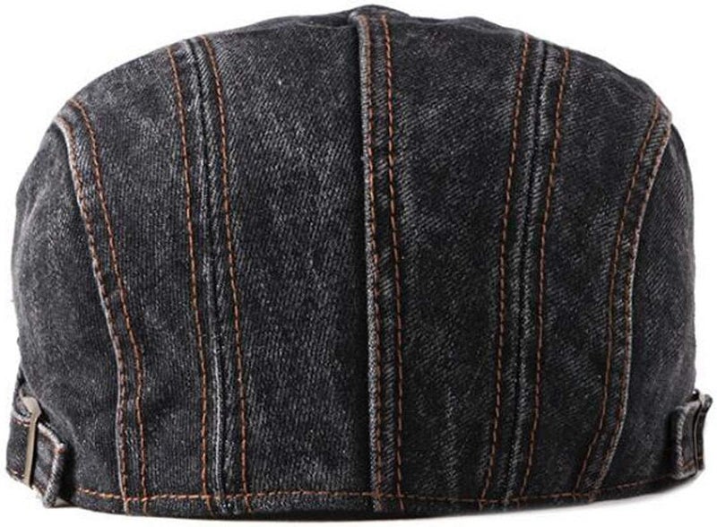Qunson 2 Pack Mens Denim Cotton Newsboy Cap Ivy Gatsby Driving Hunting Cabbie Hats - Image 5