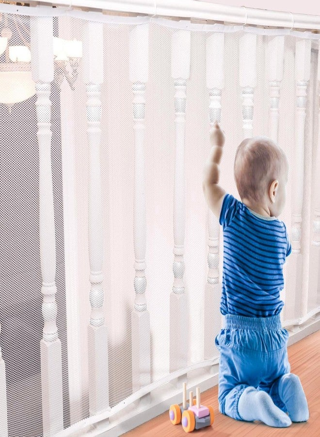tupi Banister Guard for Baby and Pets – 450cm Extra Long Balcony Netting, Heavy Duty Stair Railing Cover, Child Safety Mesh for Kids and Toddlers, No Drill Barrier with 41 Zip Ties - Image 1