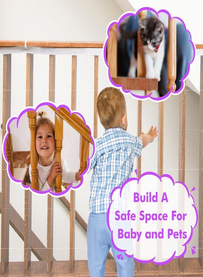 tupi Banister Guard for Baby and Pets – 450cm Extra Long Balcony Netting, Heavy Duty Stair Railing Cover, Child Safety Mesh for Kids and Toddlers, No Drill Barrier with 41 Zip Ties - Image 2
