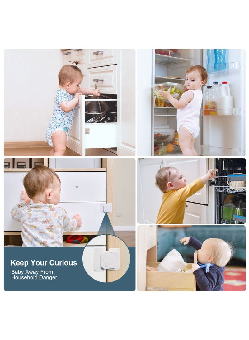 Child Safety Locks, 10Pcs Child Safety Cupboard Door Strap Locks, Baby Proofing Cabinet Locks, for Kitchen Cabinets, Drawers Lock, No Tools Needed No Drilling