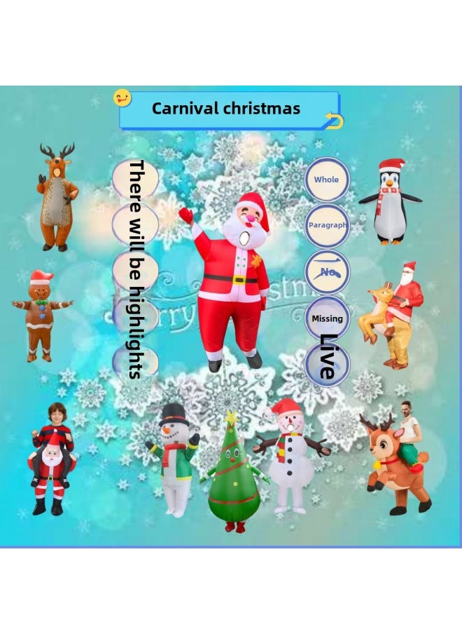 Clothing  Party Inflatable Tree Riding Elk Inflatable Suit Santa Claus Inflatable Suit-Color:Cycling Deer 140-190cm  - Image 2