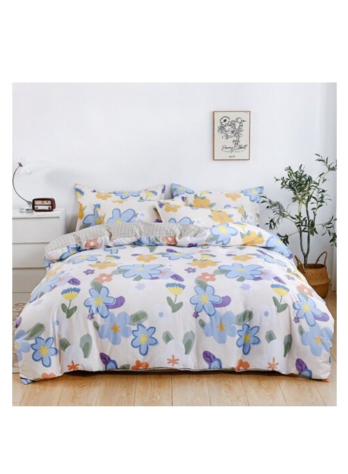 بروماس طقم غطاء لحاف مقاس كينج مكون من 6 قطع، 1 غطاء لحاف + 1 ملاءة مثبتة + 4 أكياس وسائد، ألياف دقيقة، لوبلولي - Image 1