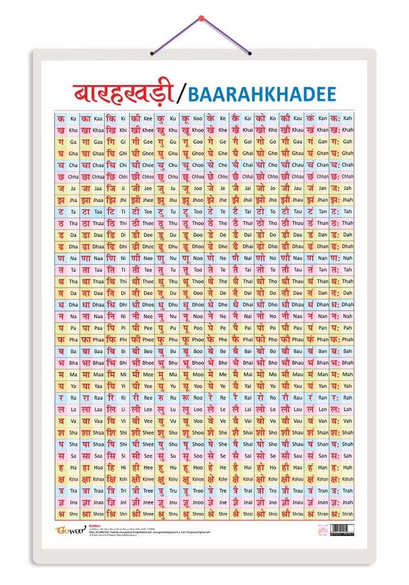 GoWoo Baarahkhadee Early Learning Educational Chart for Kids | 20"X30" inch |Non-Tearable and Waterproof | Double Sided Laminated | Perfect for Homeschooling, Kindergarten and Nursery Students - Image 1