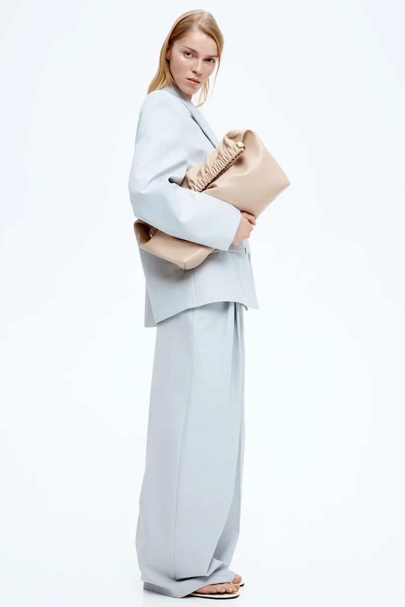 اتش اند ام بليزر فضفاض من مزيج الصوف