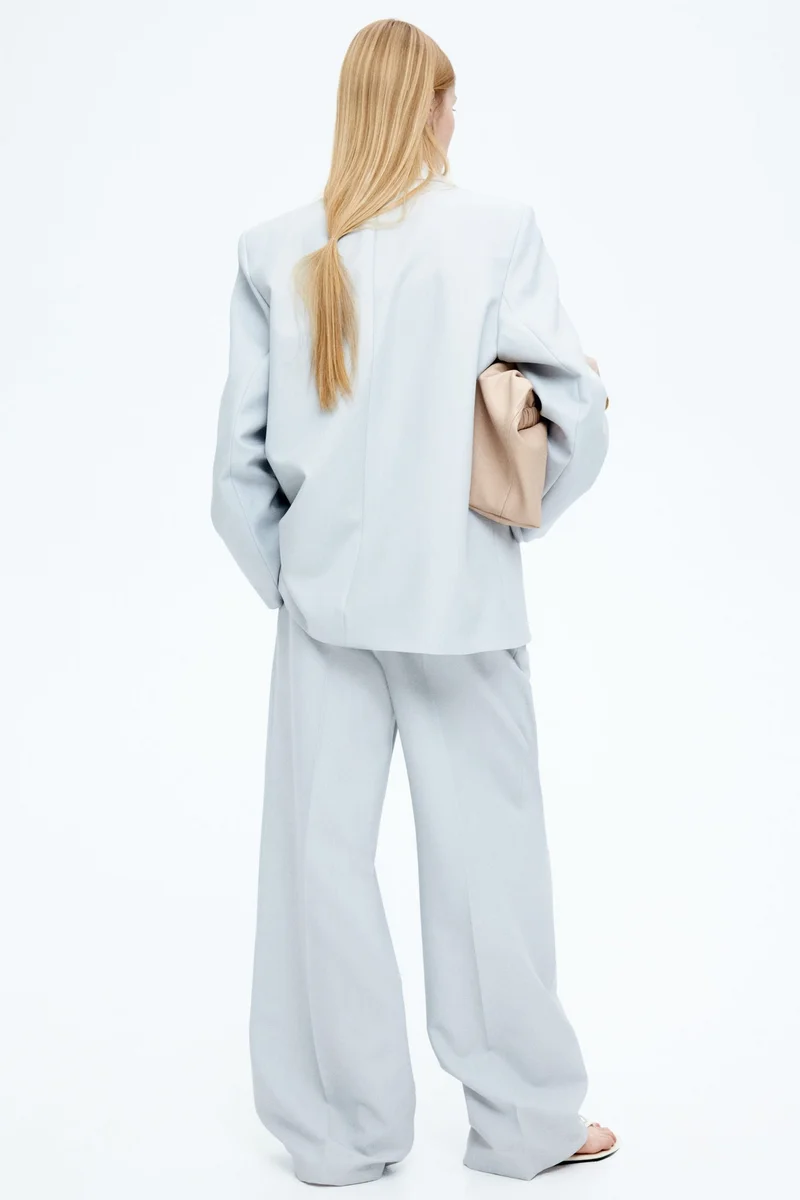 اتش اند ام بليزر فضفاض من مزيج الصوف