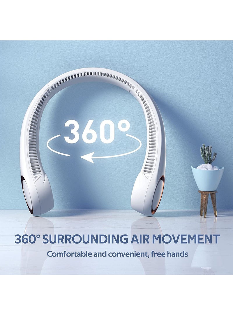 Portable Neck Fan Rechargeable 4000mAh Bladeless Neck Fan USB-Powered Hands-Free Fan with 3 Speed Operated Adjustment Quiet Wearable Fan for Sports/Outdoor/Hiking  - Image 2