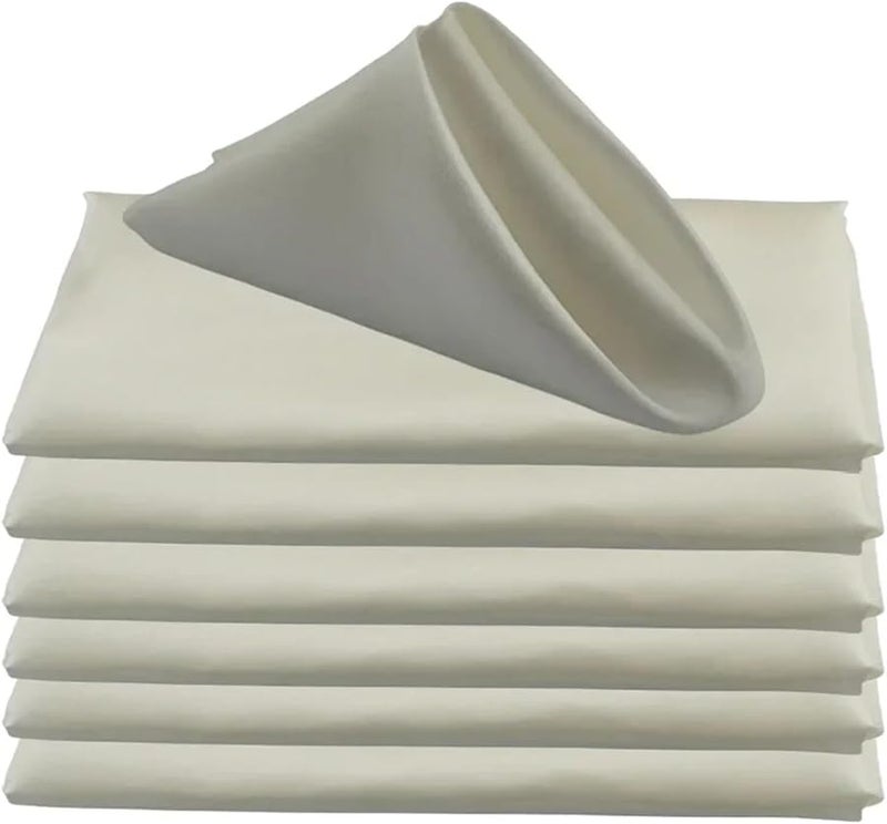 مناديل مربعة من الساتان العاجي 30 قطعة 30 سم لتزيين طاولة حفلات الزفاف - Image 1