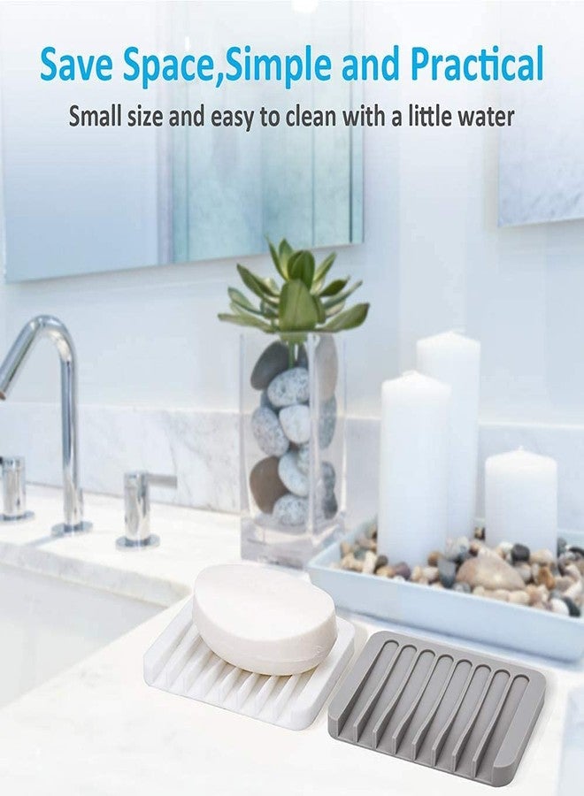 Ramkuwar 3PCS Soap Holder Silicone Drainer Soap Dish for Soap Storage Dry Soap Dish Storage Holder Self Draining Soap Case Holder Soap Saver Easy Cleaning Soap Dishes for Bathroom Shower(Random) - Image 5