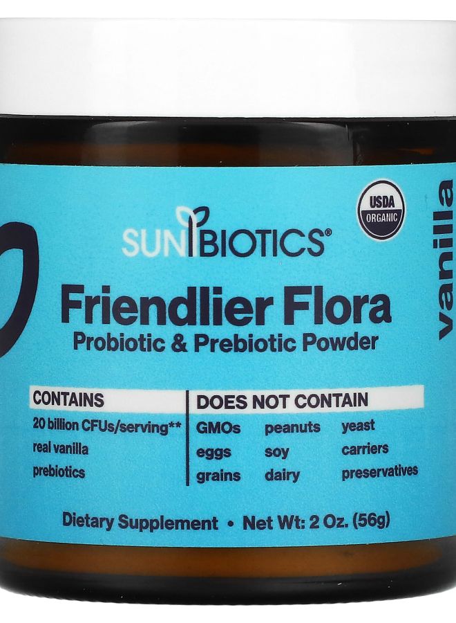 Friendlier Flora Probiotic & Prebiotic Powder Vanilla 2 oz (56 g)