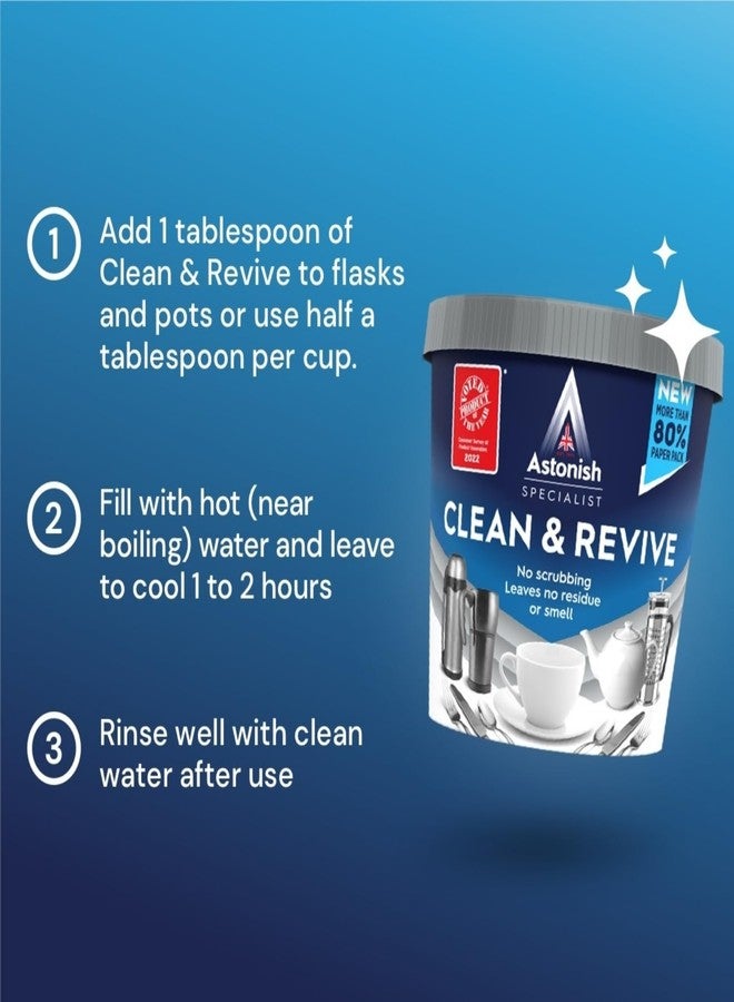 Astonish Specialist Clean & Revive Foaming Powder For Tea Pots, Coffee Mugs, & Stainless Steel - No Scrubbing, No Residue (12.35 Ounce (Pack of 1)) - Image 4