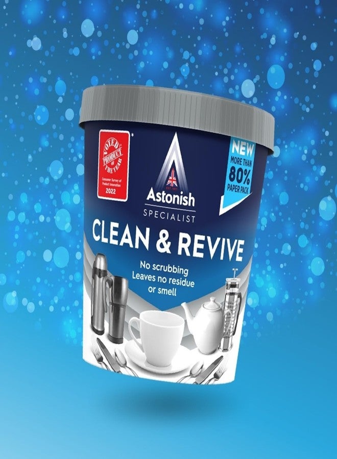 Astonish Specialist Clean & Revive Foaming Powder For Tea Pots, Coffee Mugs, & Stainless Steel - No Scrubbing, No Residue (12.35 Ounce (Pack of 1)) - Image 2