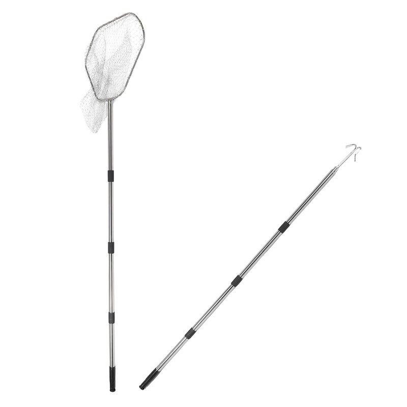 Gatuida Telescopic Stainless Steel Chicken Catching Net Set with Hook and Thickened Mesh for Outdoor Poultry Handling and Livestock Supplies - Image 1