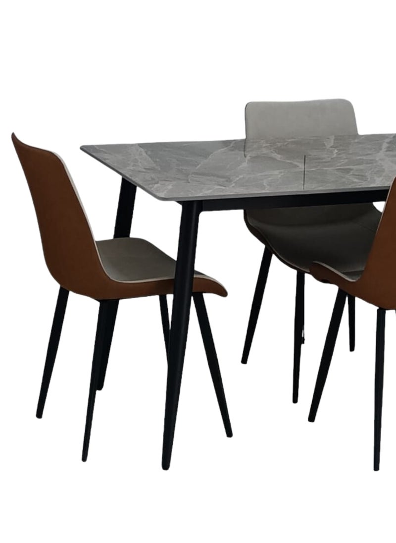 SILA - Modern Design Marble Dining Table Set(1+4) - Image 1