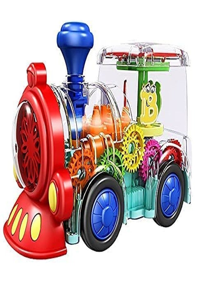 OANGO Transparent Concept Train Engine Vehicles with 3D Flashing Led Lights Musical Vehicles for Kids, Toy for 2-5 Year Kids Children - Image 1