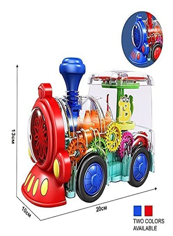 OANGO Transparent Concept Train Engine Vehicles with 3D Flashing Led Lights Musical Vehicles for Kids, Toy for 2-5 Year Kids Children - Image 3