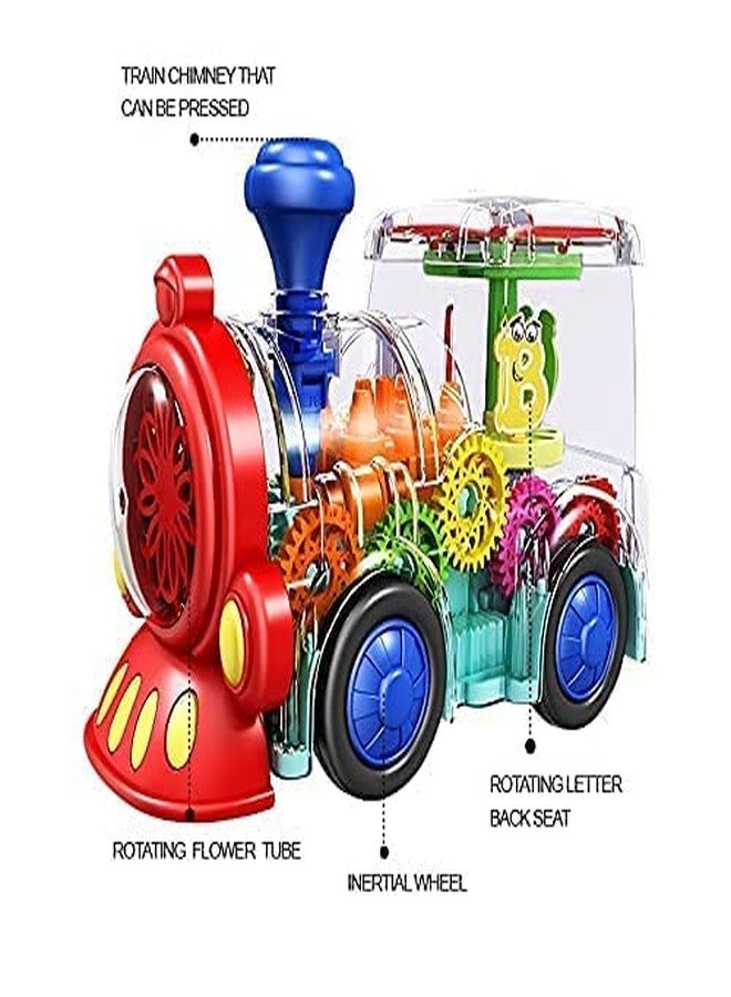 OANGO Transparent Concept Train Engine Vehicles with 3D Flashing Led Lights Musical Vehicles for Kids, Toy for 2-5 Year Kids Children - Image 2