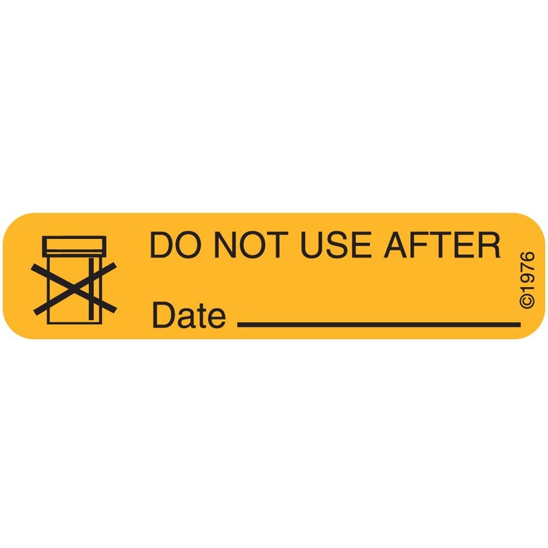 1-28G "Dont USE After_" Permanent Paper Label, 1 9/16" x 3/8", Goldenrod, Pack of 1000