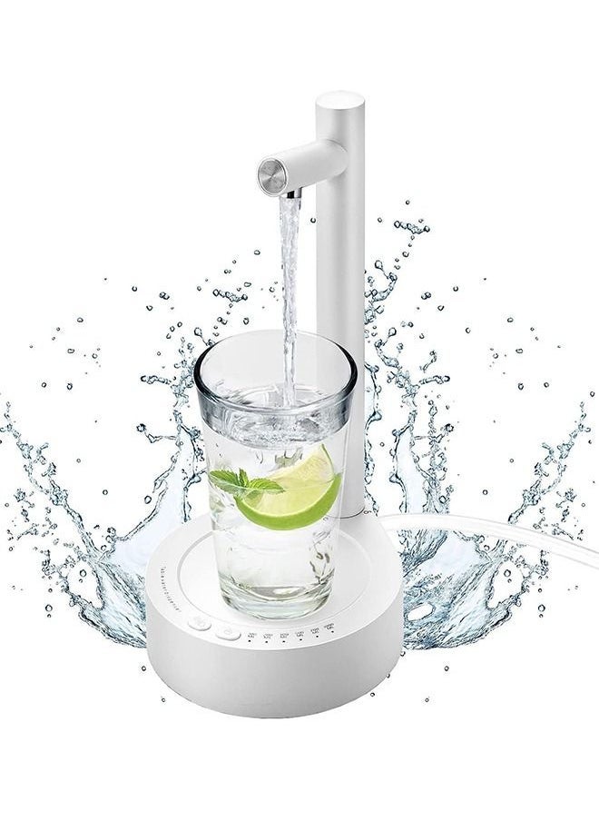 Portable Water Pump Dispenser, Desktop USB Rechargeable Automatic Drinking Water Dispenser for Home, Office, Outdoor, White - Image 1