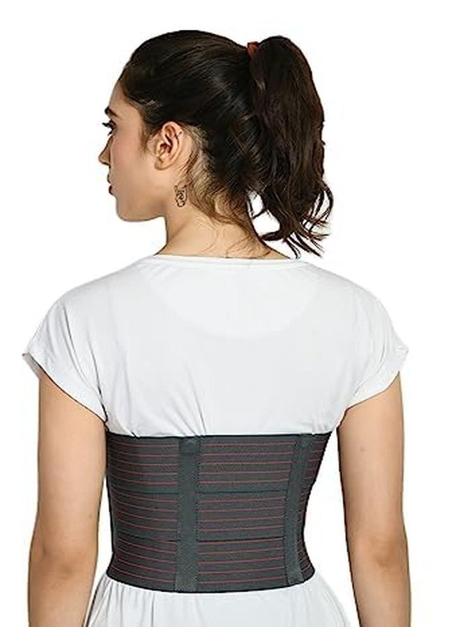 ZEDAN Nylon Abdominal Belt For Tummy Reduction After Delivery | Ideal For Slimming Waist, Lower Back Pain Relief | Breathable Belt For Men & Women | Grey (S) - Image 2