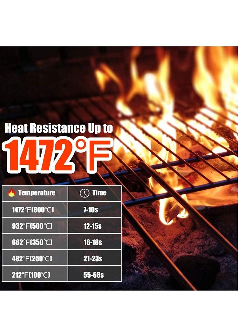 Generic BBQ Gloves,1472℉(800℃) Extreme Heat Resistant Grill Gloves,14 inch Ultra-Long Wrist Cooking Gloves for Barbecue,Cooking,Silicone Non-Slip Cooking Gloves 1 Pair (red)  - Image 4