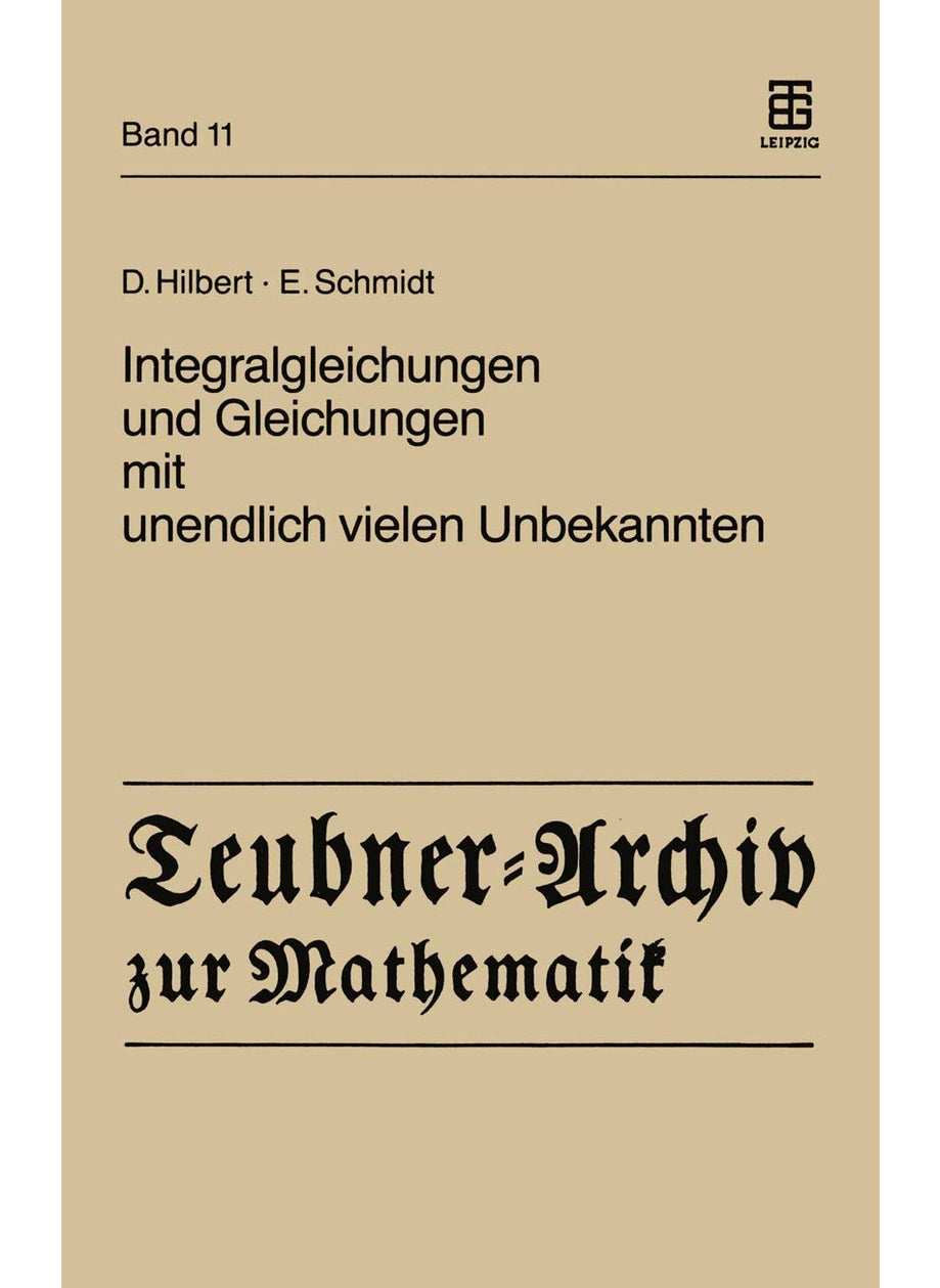 Integralgleichungen und Gleichungen mit unendlich vielen Unbekannten 