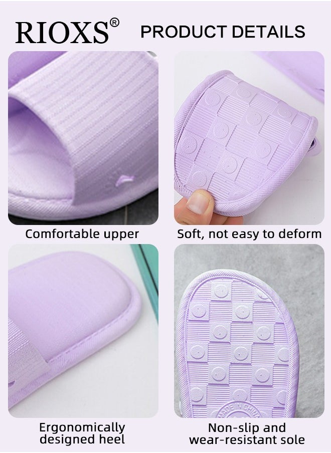 RIOXS - Shower Slippers For Women And Men,Unisex Anti-slip Flat Slippers,Quick Drying Lightweight Open Toe Shoes,Breathable Slide Slippers For Bathroom Beach Pool Travel,Indoor Outdoor Slipper - Image 1