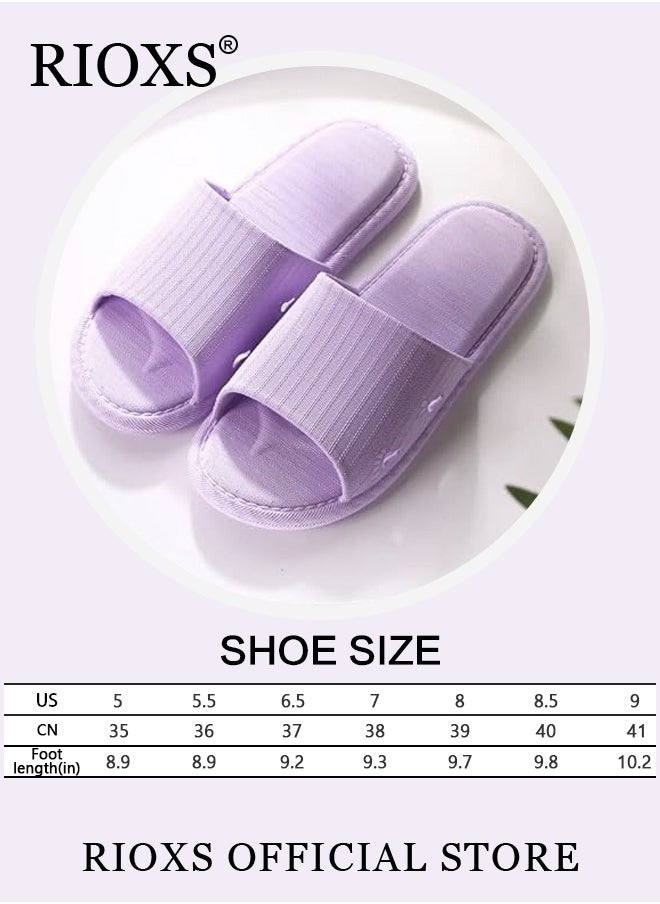 RIOXS - Shower Slippers For Women And Men,Unisex Anti-slip Flat Slippers,Quick Drying Lightweight Open Toe Shoes,Breathable Slide Slippers For Bathroom Beach Pool Travel,Indoor Outdoor Slipper - Image 1