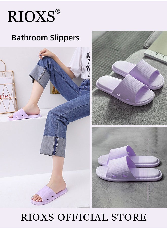 RIOXS - Shower Slippers For Women And Men,Unisex Anti-slip Flat Slippers,Quick Drying Lightweight Open Toe Shoes,Breathable Slide Slippers For Bathroom Beach Pool Travel,Indoor Outdoor Slipper - Image 1
