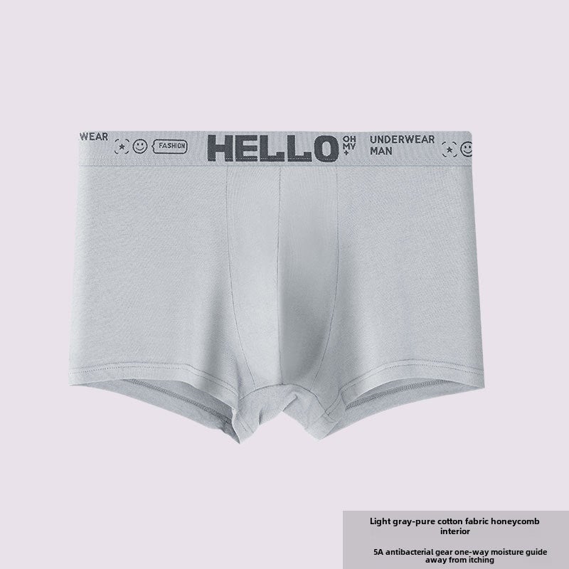 New Mens Cotton Briefs Trendy Breathable Mid-Waist Light gray  - Image 1