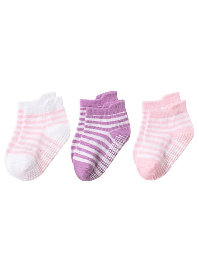 Umiwin 6 أزواج من الجوارب القطنية المخططة المقاومة للانزلاق، متعددة الألوان - Image 2