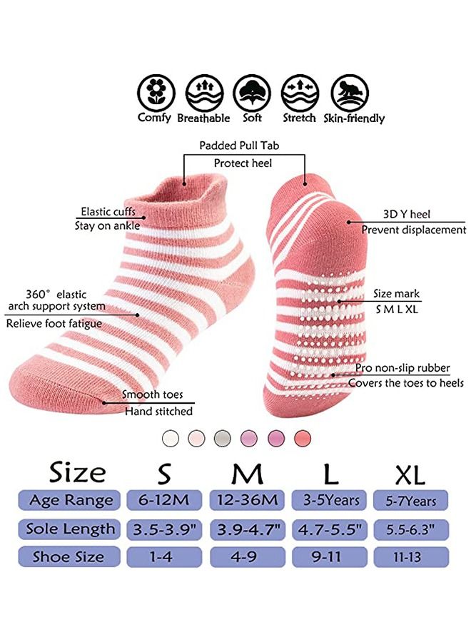 Umiwin 6 أزواج من الجوارب القطنية المخططة المقاومة للانزلاق، متعددة الألوان - Image 4