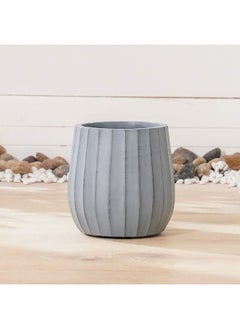 Fiber Clay Pot Wide Ribs Outdoor Plants Pot Garden Decor| Decorative Planters For Home Garden 22x22x22 cm - Grey 231202708932 - pzsku/Z258C37F638FE9BC008A0Z/45/_/1730975185/f131637e-3af3-45f6-aca5-57693faf8c30