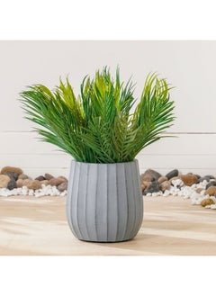 Fiber Clay Pot Wide Ribs Outdoor Plants Pot Garden Decor| Decorative Planters For Home Garden 22x22x22 cm - Grey 231202708932 - pzsku/Z258C37F638FE9BC008A0Z/45/_/1730975186/0ef5b606-2f44-4281-bb7e-63d30e26cc44