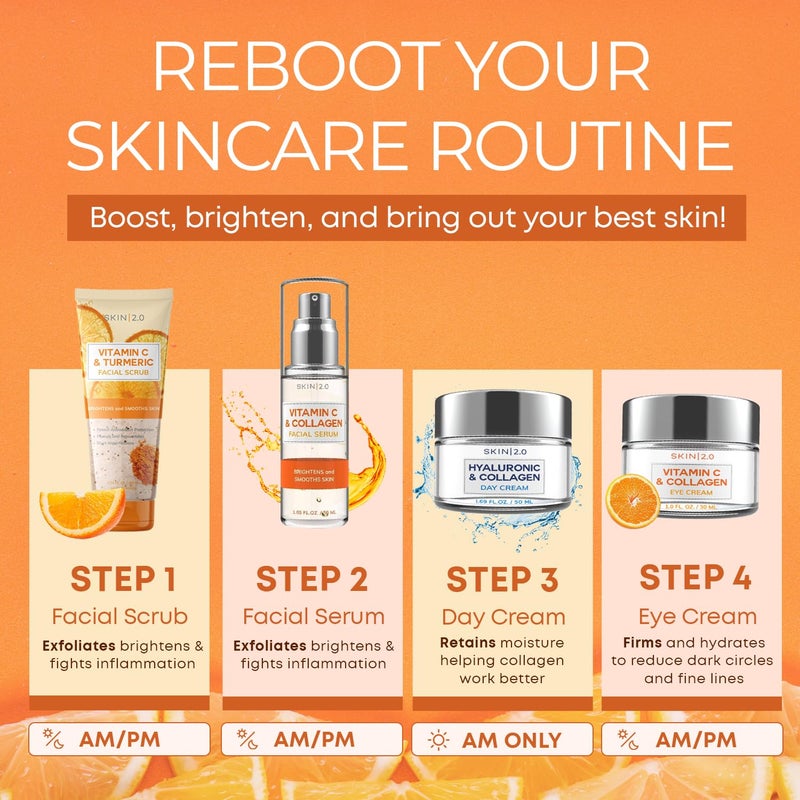 Skin 2.0 Vitamin C & Collagen Under Eye Cream for Dark Circles, Puffiness & Wrinkles â€“ Hydrating, Firming & Restoring Radiance â€“ Dermatologist Tested, Korean Skin Care, Vegan, Clean Beauty â€“ 1 fl oz - Image 4