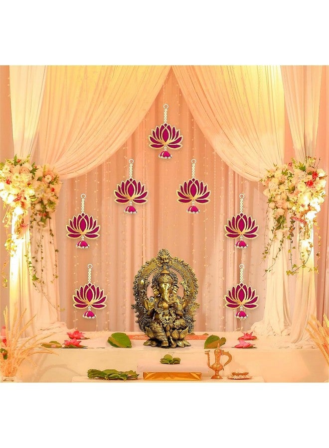 SpecialYou.in SpecialYou® Ganpati Decoration Setup for Home Decor, Lotus Wall Hanging Decoration, Ganesh Decoration Items for Home, Mandir Decorations Items for Home Decor for Living Room- 7 pcs - Image 1