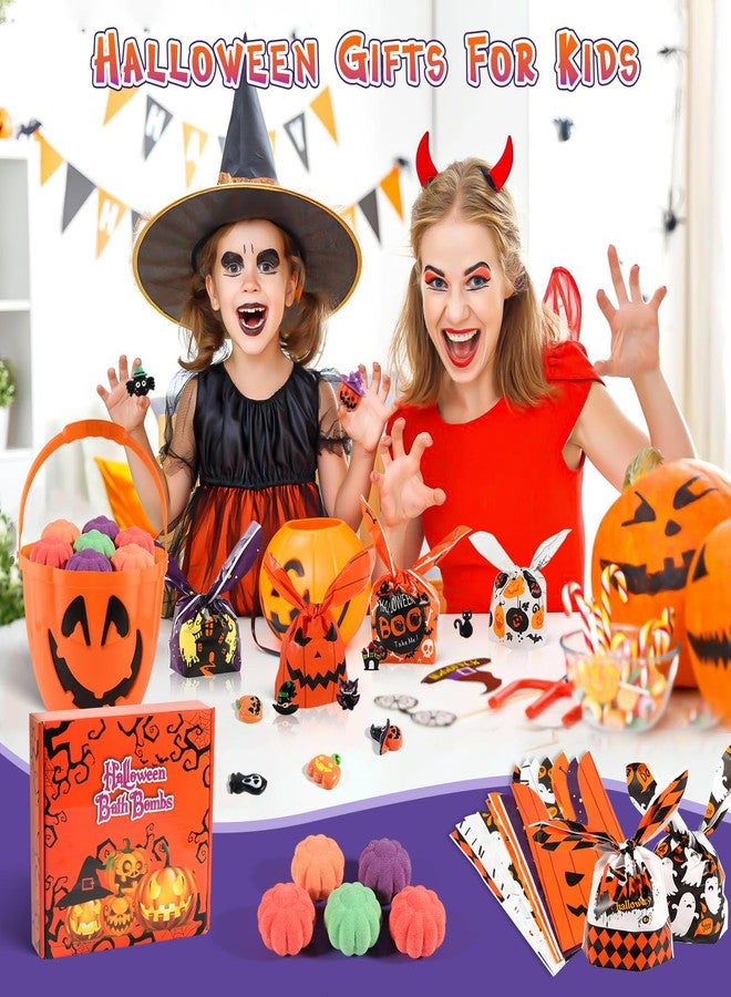 Beauwell Halloween Gifts for Kids - 16pcs Halloween Bath Bombs for Kids with Toys Inside Halloween Party Favors Goodie Bag Fillers Natural Organic Bubble Bath with Spooky Pumpkin Bath Bombs - Image 4