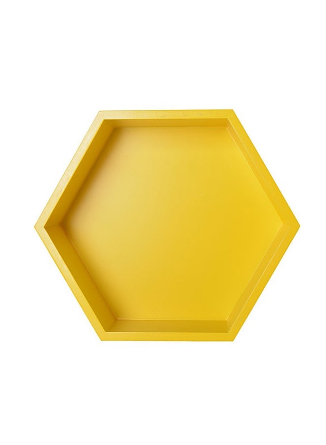 NIBEMINENT Hexagon Shaped Wall Shelf Yellow
