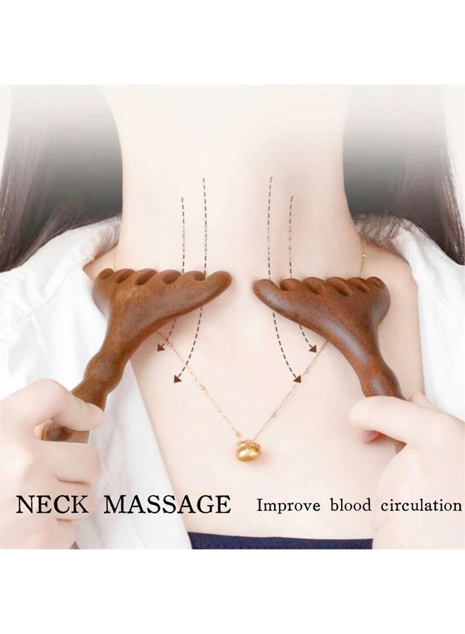 KINTEGOOD Wooden Sandalwood Massage Comb, Long Handle Scalp Massager, Scalp Acupoint Relaxation Gua Sha Tool for Head and Face - Image 4