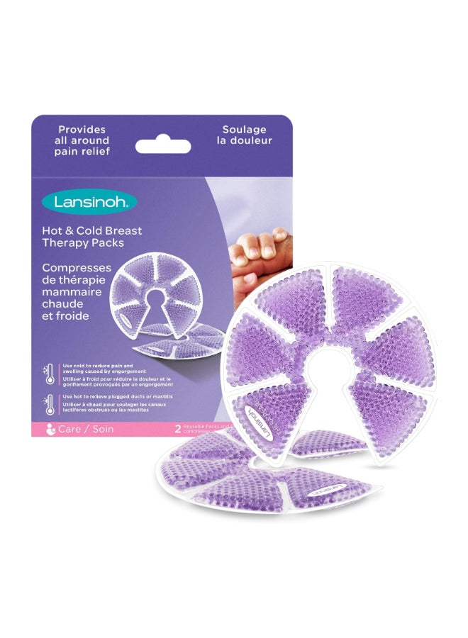 Lansinoh Lansinoh Breast Therapy Packs with Soft Covers, Hot and Cold Breast Pads, Breastfeeding Essentials for Moms, 2 Pack - Image 1