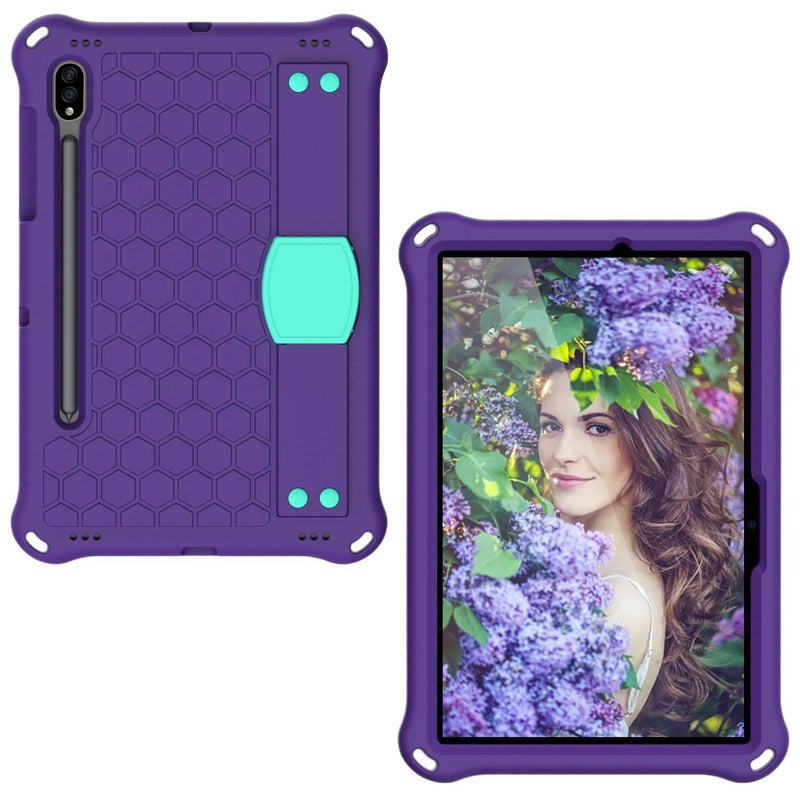 DGG حافظة سامسونج تاب مقاومة للصدمات متوافقة مع Samsung Galaxy Tab A7 Lite / Samsung Galaxy Tab A7 باللون أزرق مع غطاء حماية ووظيفة حامل وحمل يومي للتابلت مقاوم للصدمات بوظيفة حامل با. - Image 2