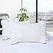 Hi -G HIG Pack of 2 Shabby Chic Ruffle Pillow Shams, Queen Size White French Country Style Vintage Pillowcases with Handcraft  - Image 2