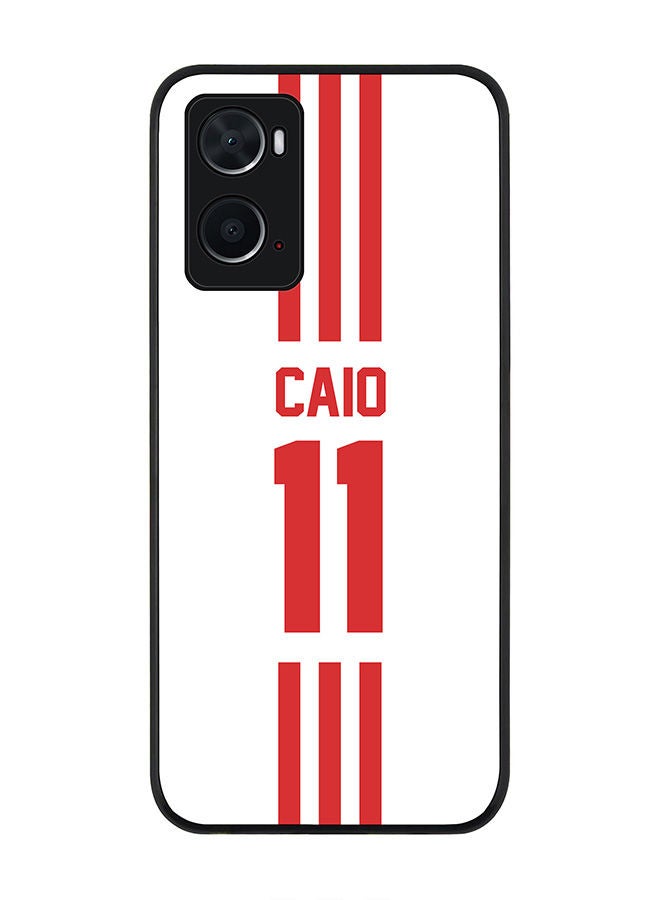 Stylizedd Rugged Black edge case for Oppo A96 4G/A36/A76 Slim fit Soft Case Flexible Rubber Edges Anti Drop TPU Gel Thin Cover - Football Team - UAE Player Name - Caio - Image 1