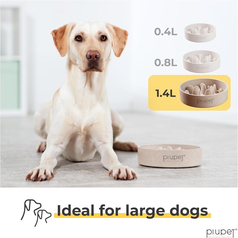 PiuPet® Slow Feeder Dog Bowl - 1.4L, Dishwasher Safe, Large Design for Controlled Feeding - Image 3