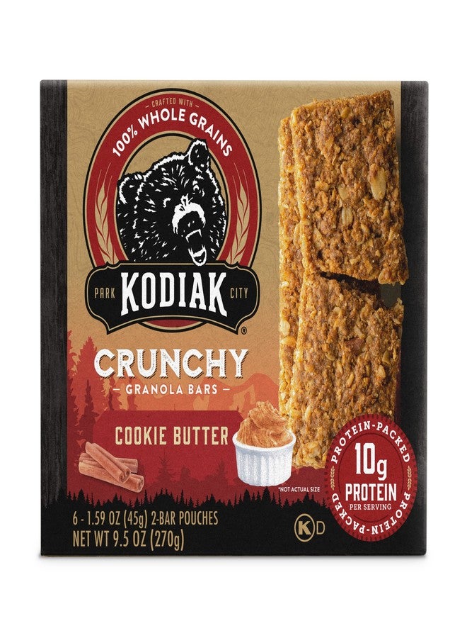 Kodiak Cakes Crunchy Granola Snack Bars, Cookie Butter, High Protein, 100% Whole Grains, 1 box with 6 pouches (12 bars) - Image 1
