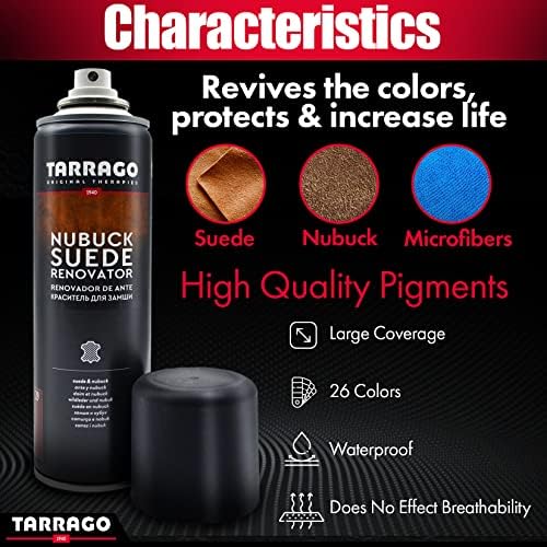 Tarrago Suede Renovator Spray - Revive Footwear Original Color - Color Renew, Restoration & Care - Great for Suede Shoes, Boots, Jackets, Heels, & More - 250 Ml - Black #18 - Image 3