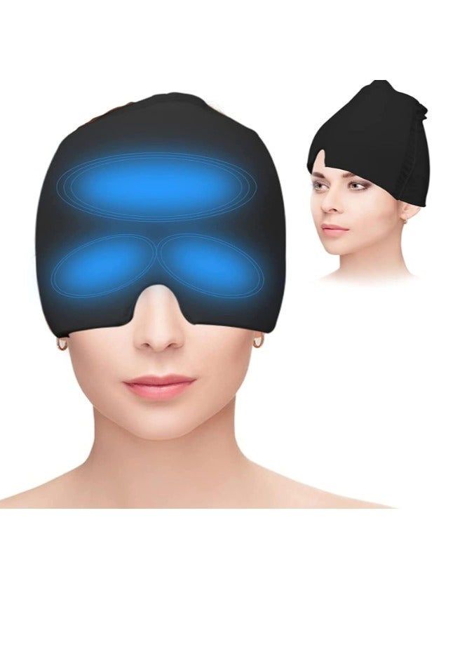 OASIS-TH Migraine Relief Cap, Gel Headache Relief Hat, Migraine Ice Head Wrap Cap, Reusable Cold/Hot Therapy,Black - Image 1