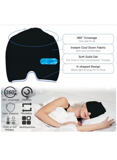 OASIS-TH Migraine Relief Cap, Gel Headache Relief Hat, Migraine Ice Head Wrap Cap, Reusable Cold/Hot Therapy,Black  - Image 2