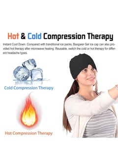OASIS-TH Migraine Relief Cap, Gel Headache Relief Hat, Migraine Ice Head Wrap Cap, Reusable Cold/Hot Therapy,Black  - Image 4