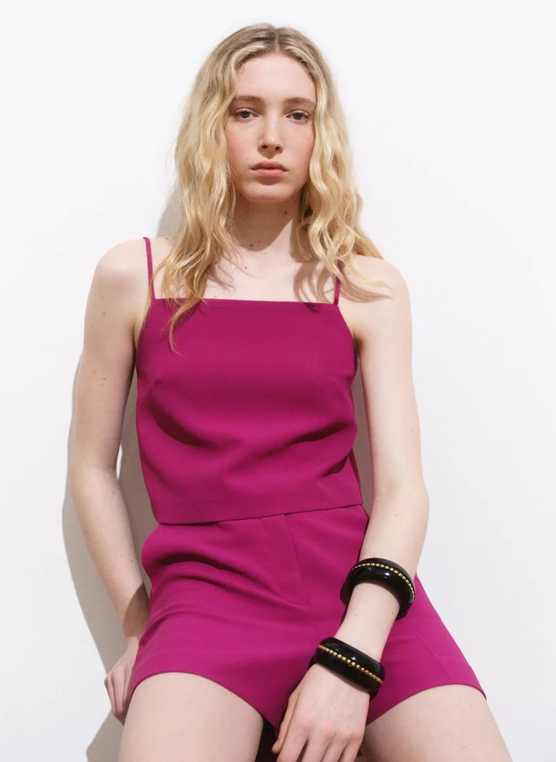 مانجو Buttoned Crop Top