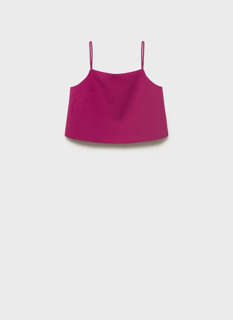 MANGO Buttoned Crop Top